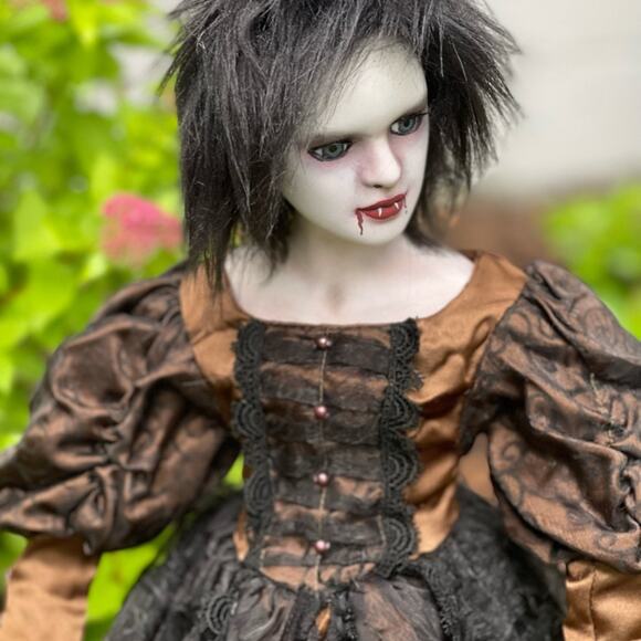 OOAK Creepy Odd 24” Ghostly Vampire Doll Witch Scary Halloween Horror Art Doll - Picture 5 of 14